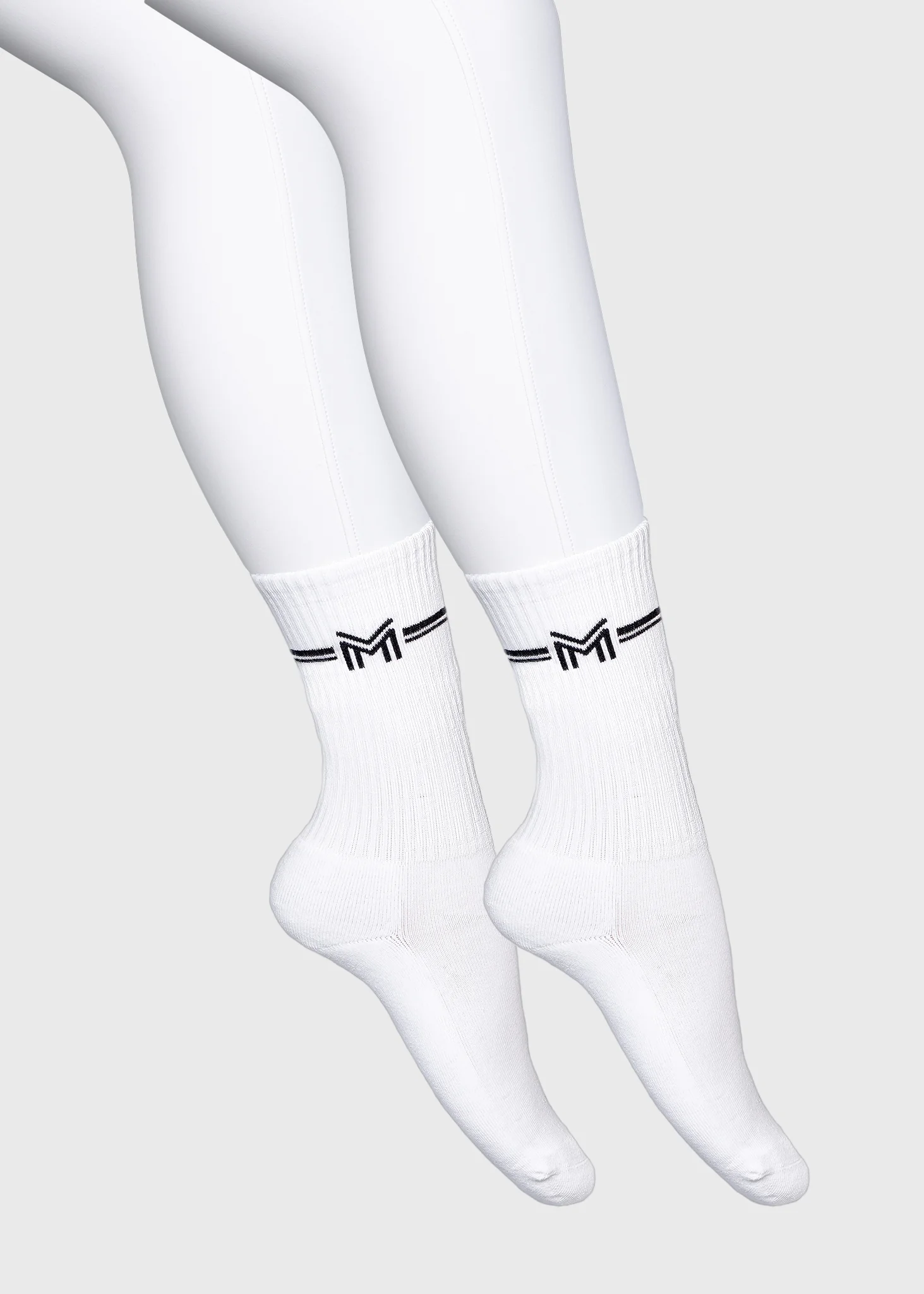 2-Pack Rise Sports Socks (White)