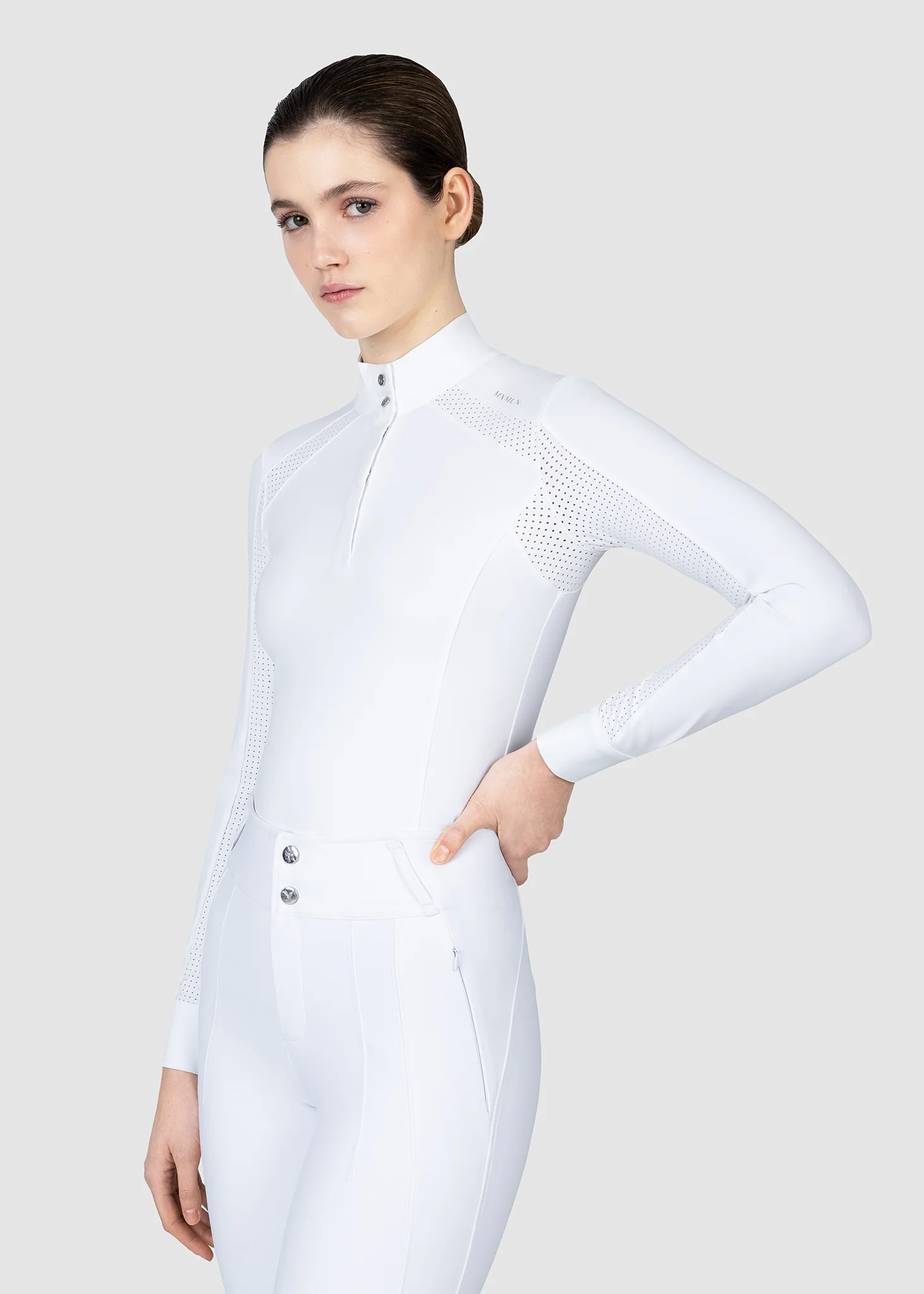 Aveen Long Sleeve Show Shirt (White) - Image 2