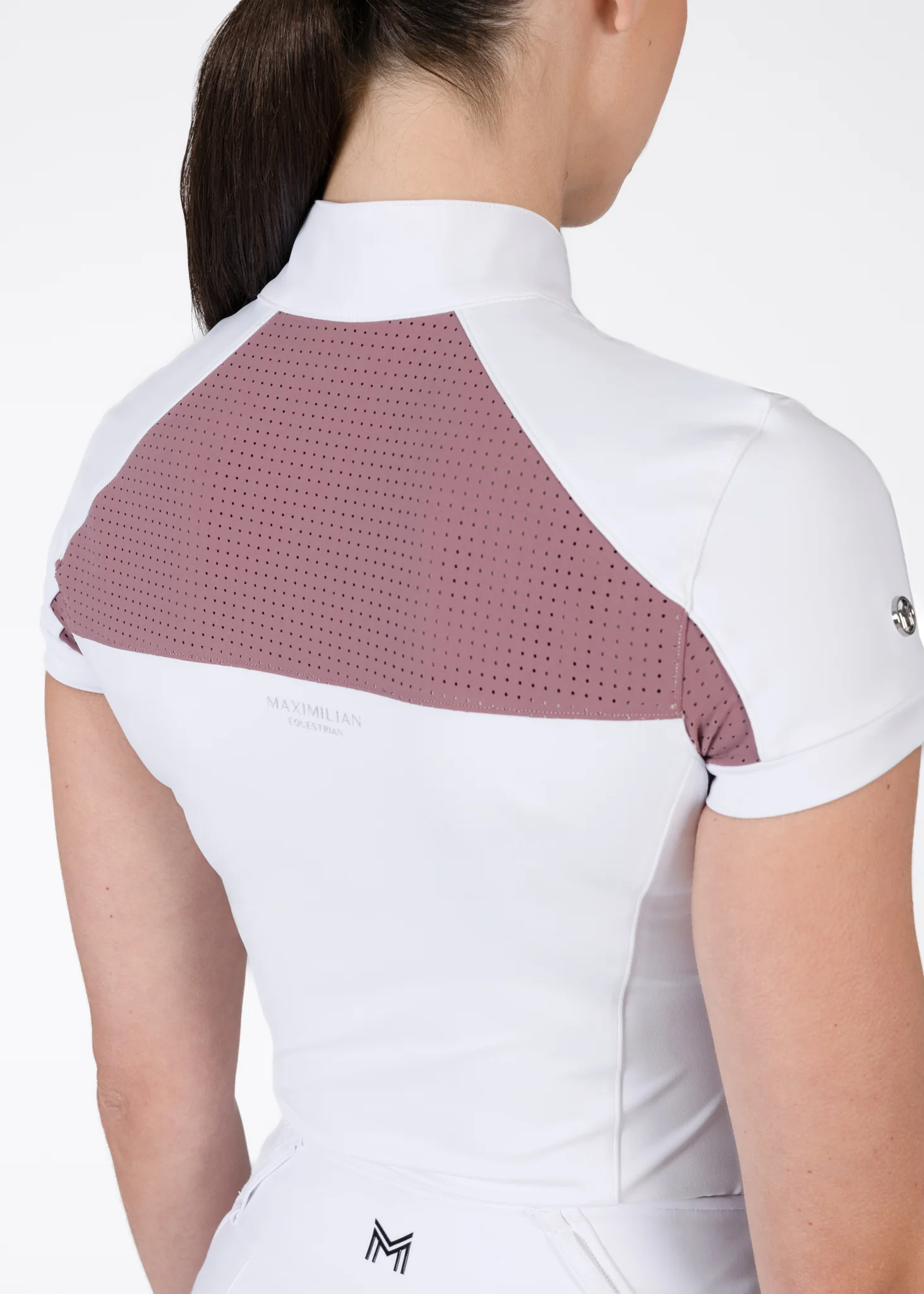 Aveen Short Sleeve Show Shirt (White/Mauve) - Image 6