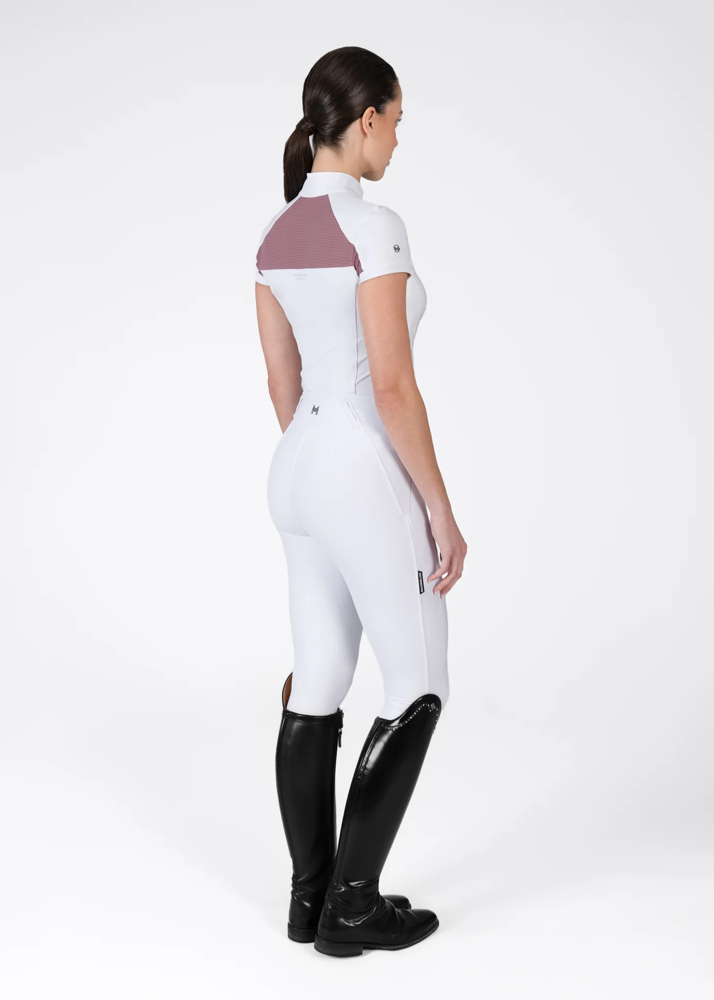 Aveen Short Sleeve Show Shirt (White/Mauve) - Image 8