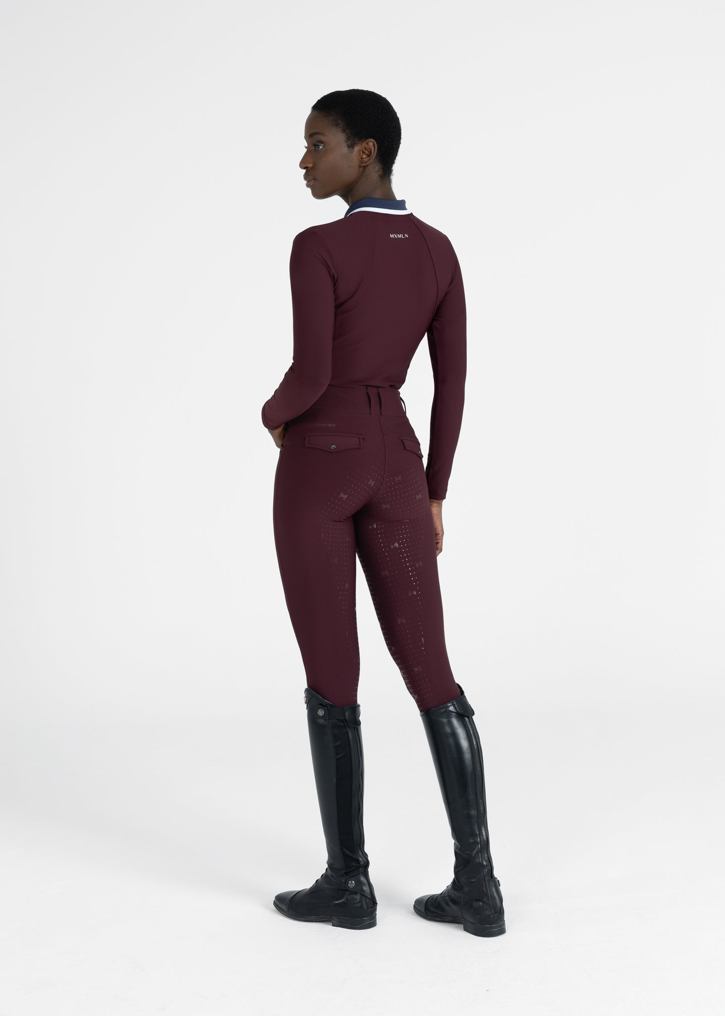 Concept Long Sleeve Polo Shirt (Burgundy) - Image 8