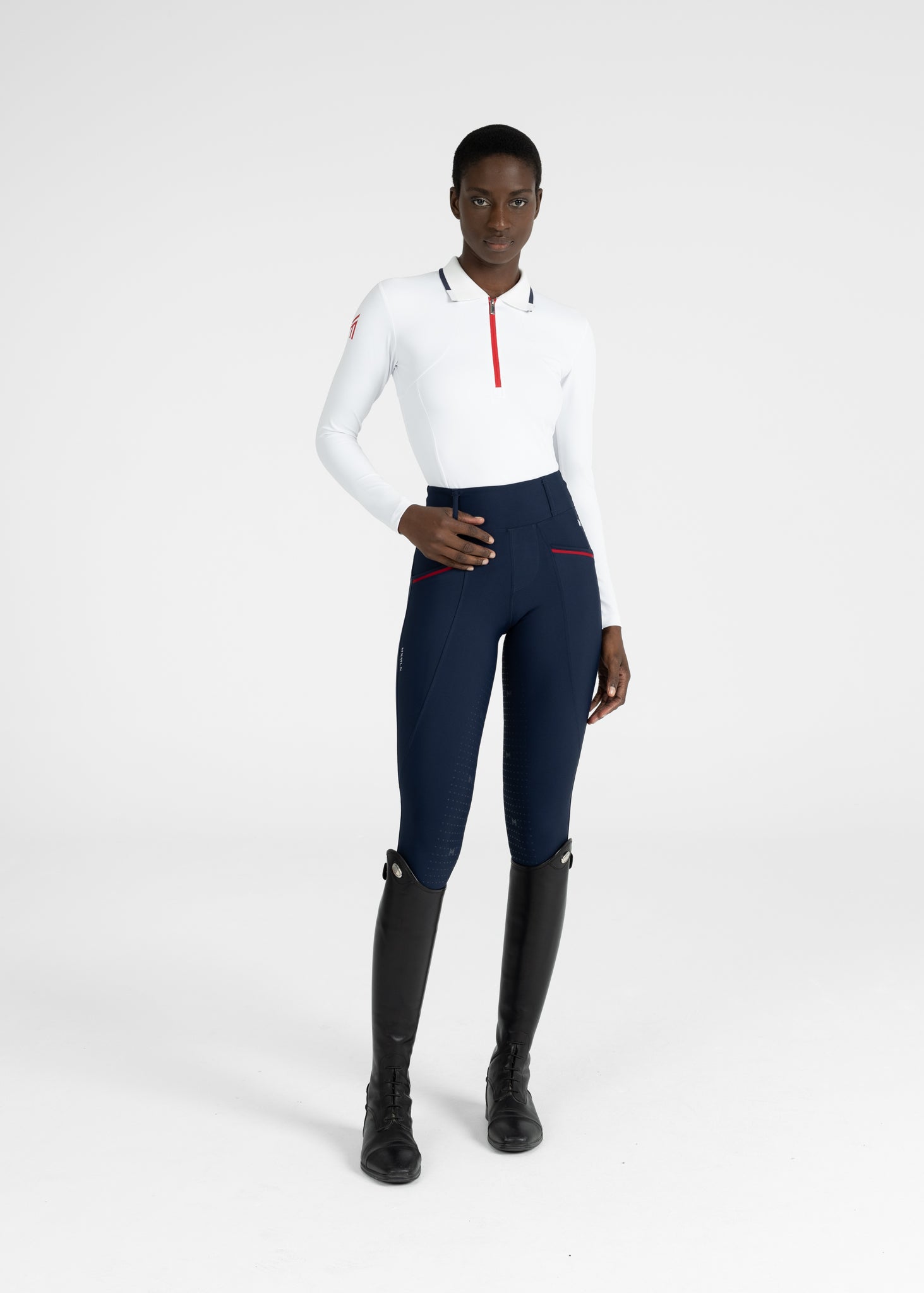 Concept Long Sleeve Polo Shirt (White) - Image 8