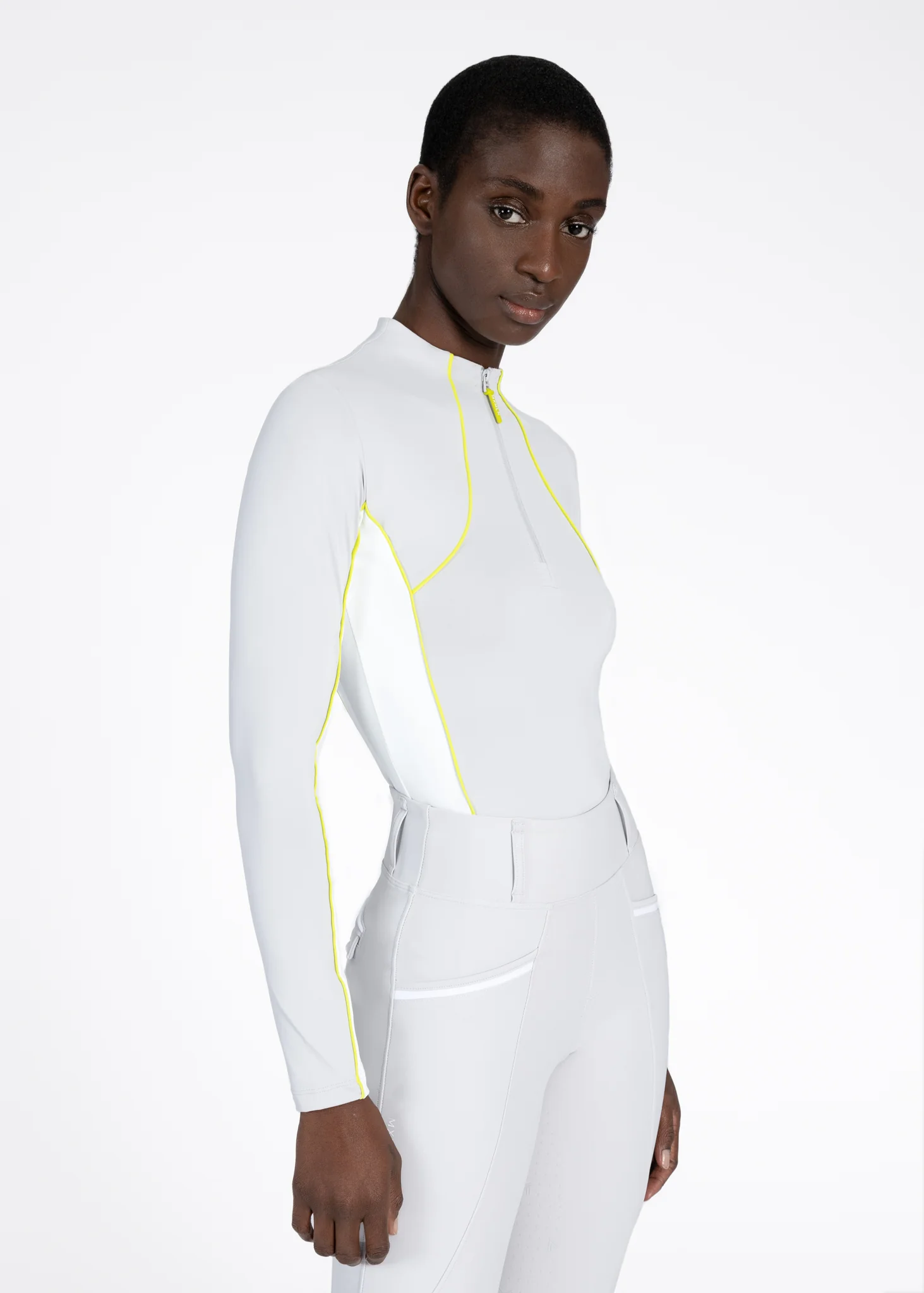 Contrast Long Sleeve Base Layer (Glacier/Lime)