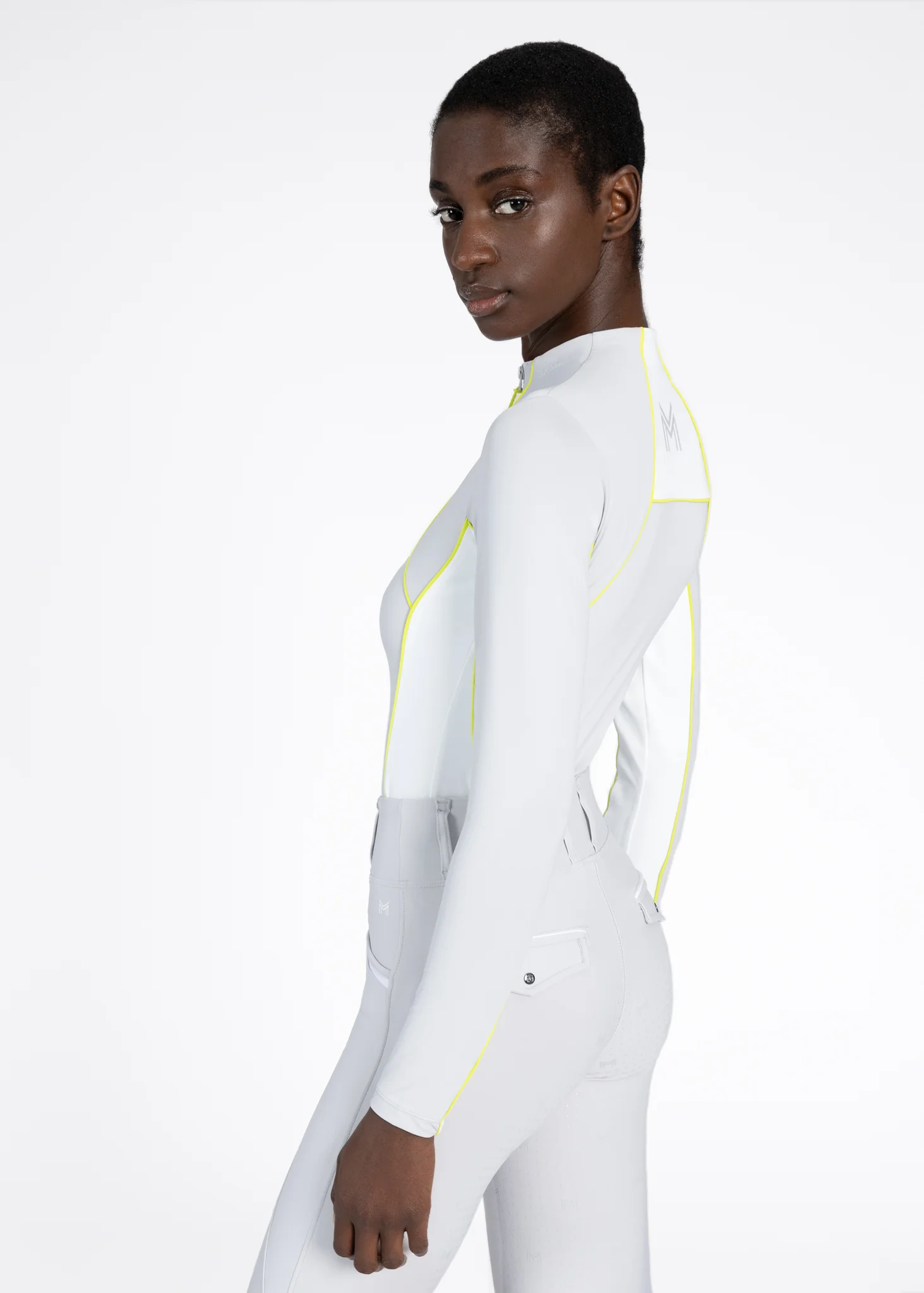 Contrast Long Sleeve Base Layer (Glacier/Lime) - Image 2