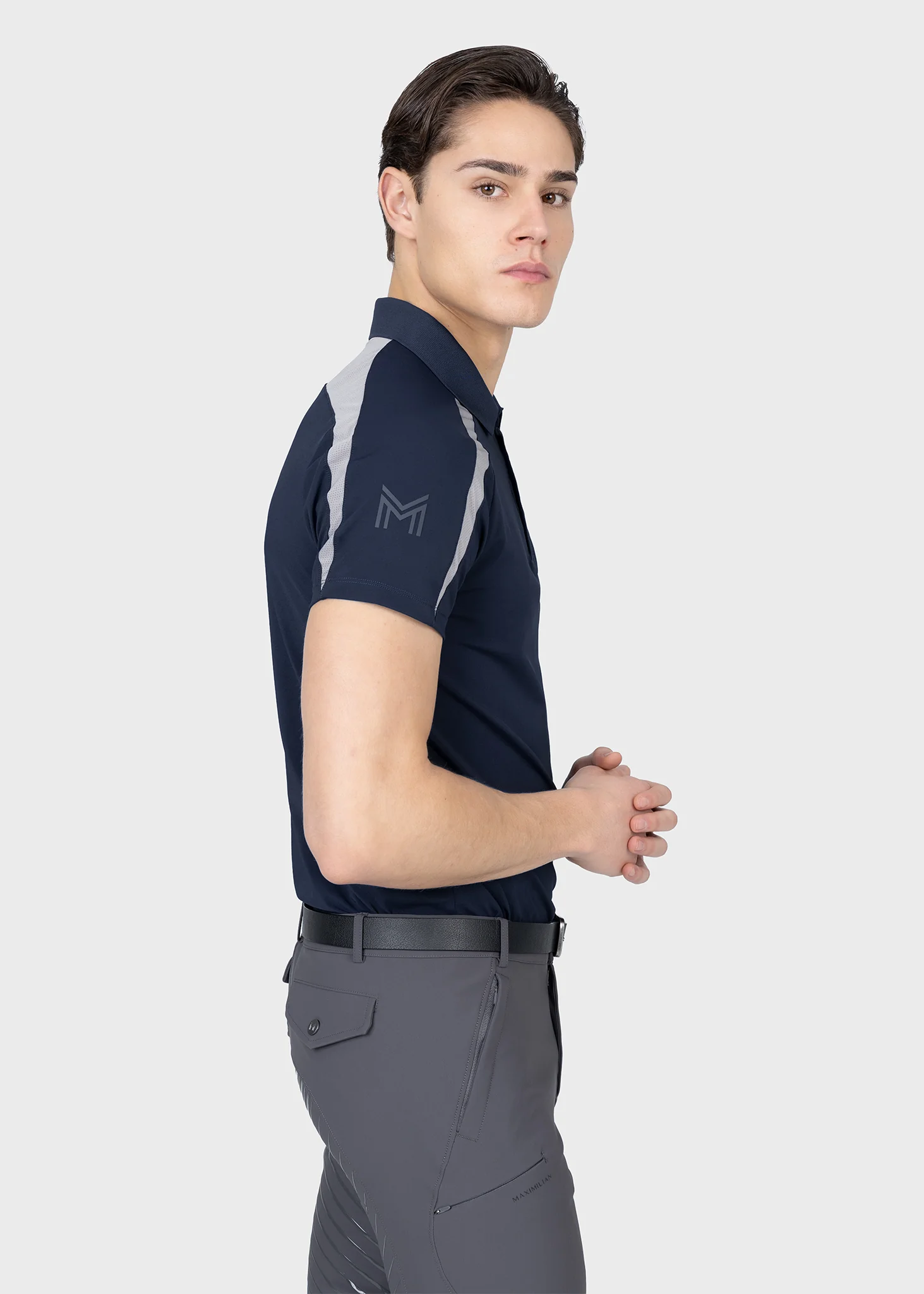 Court Polo Shirt (Navy/Grey) - Image 5