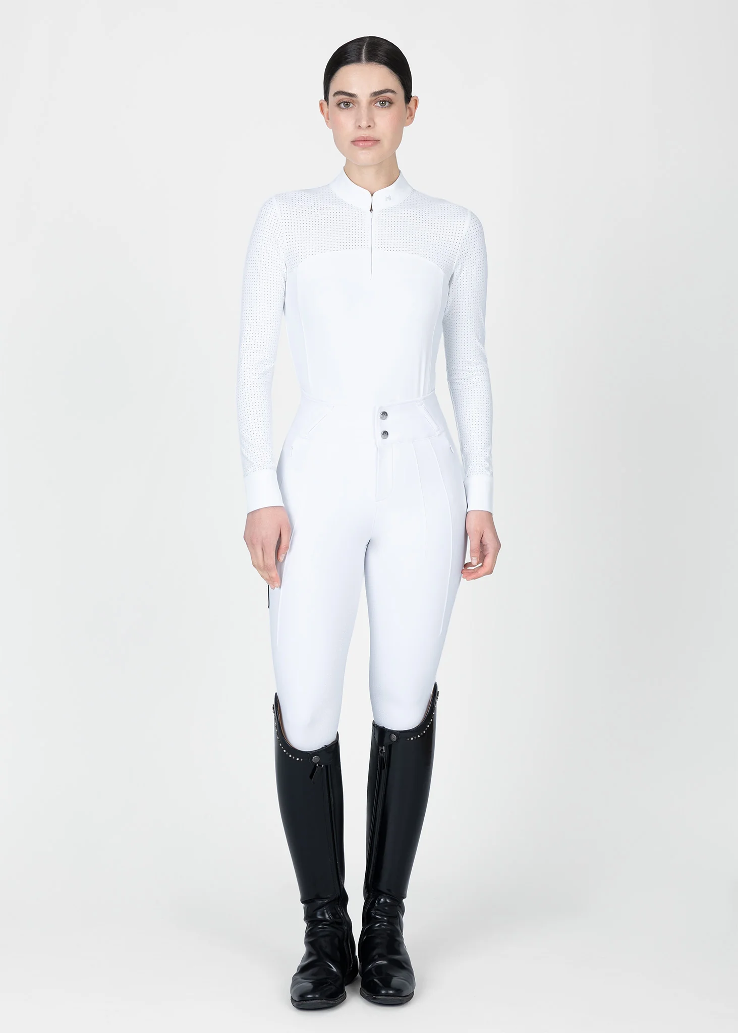 Grace Long Sleeve Show Shirt (White) - Image 8