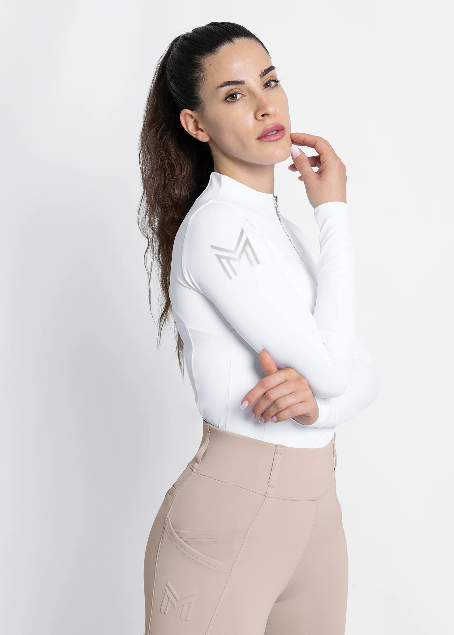 Long Sleeve Base Layer (White/Silver) - Image 2