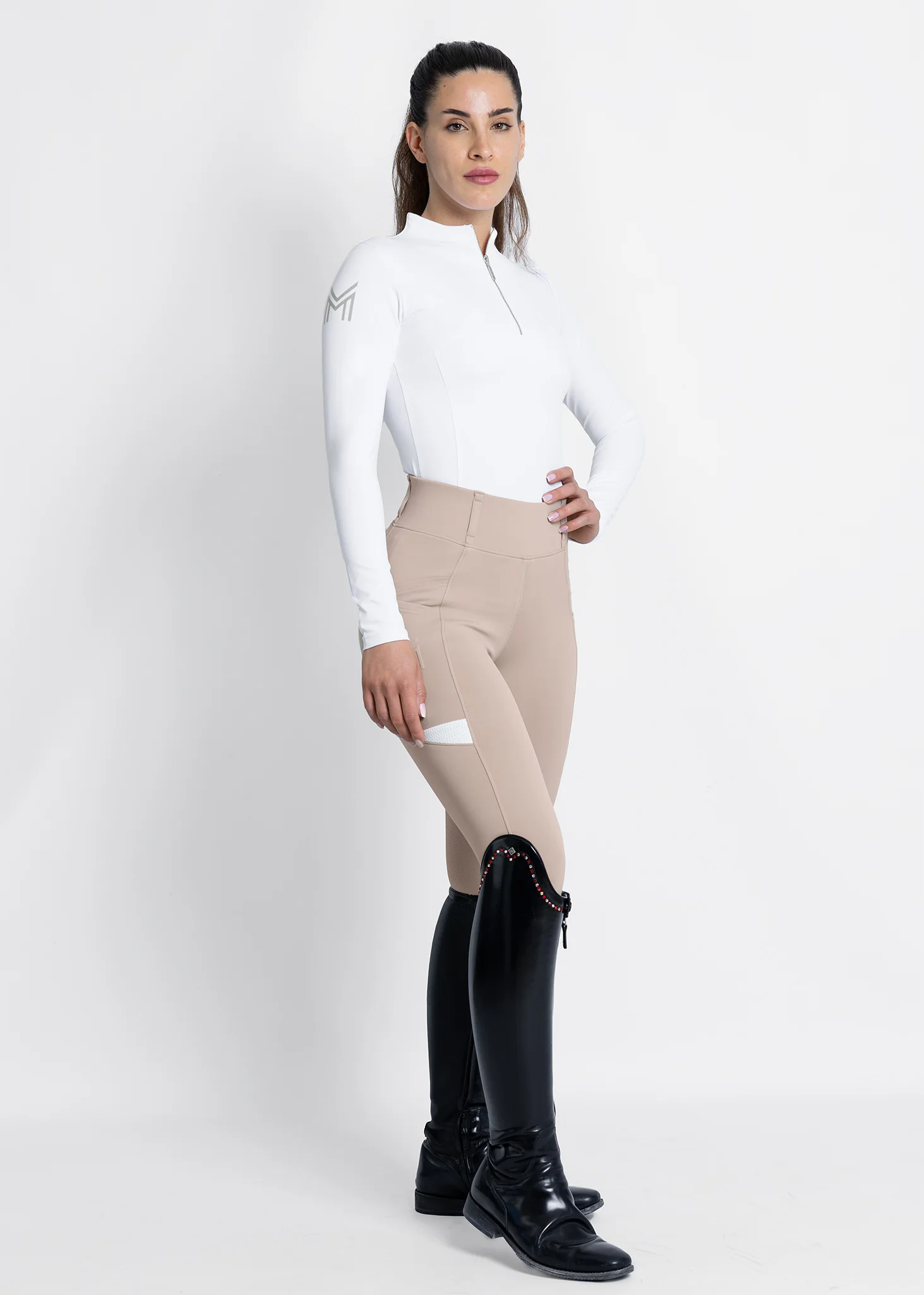 Long Sleeve Base Layer (White/Silver) - Image 7