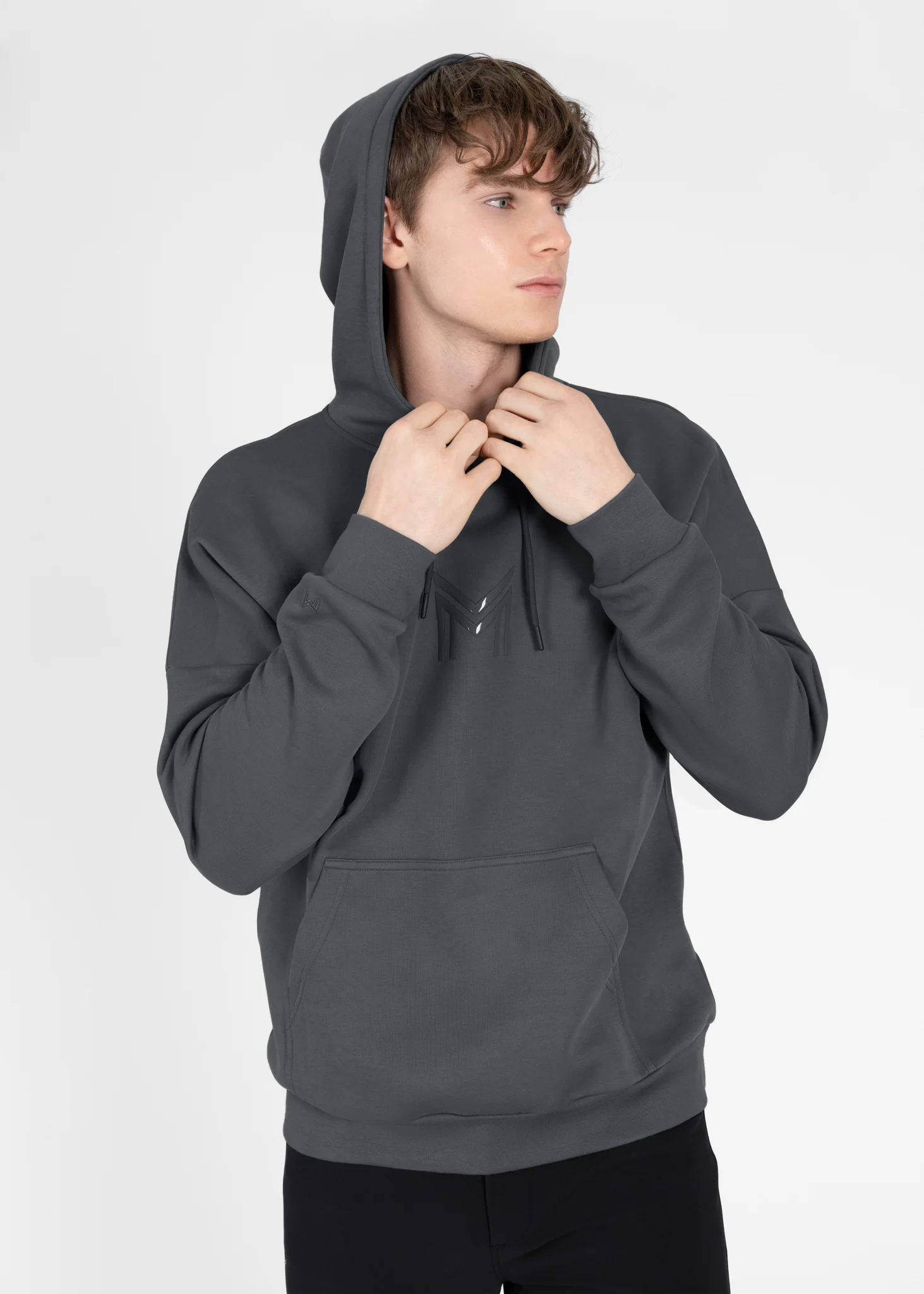 Men Icon Oversized Hoodie (Graphite) - Image 2
