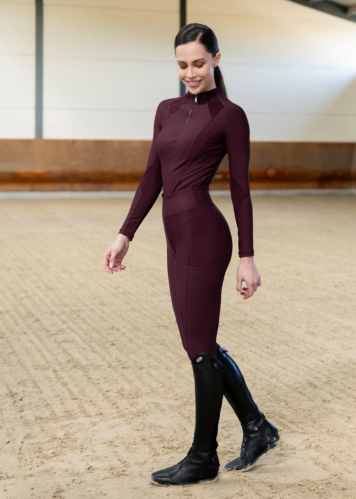Outline Riding Leggings (Burgundy) - Image 11