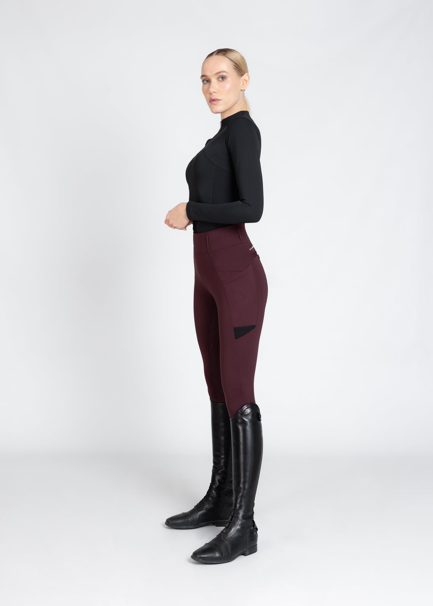 Tech Riding Leggings (Burgundy) - Image 9