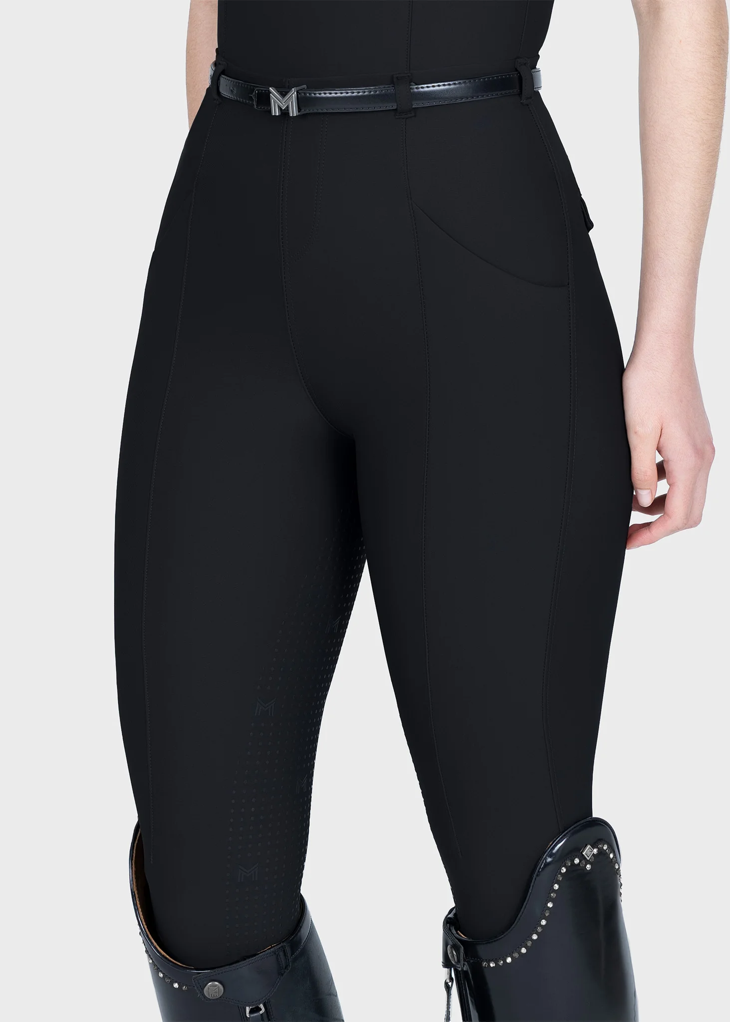 Velya Riding Leggings + Belt (Black) - Image 2