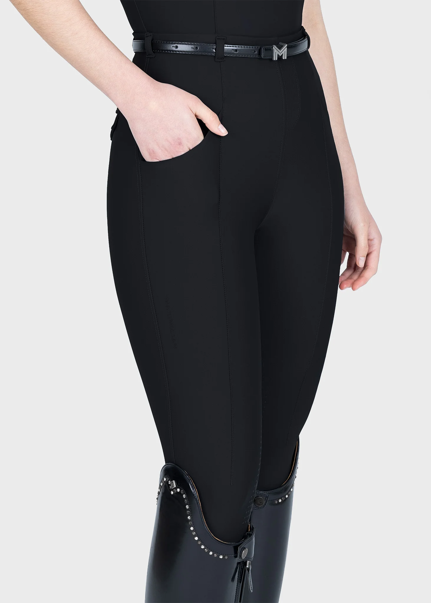 Velya Riding Leggings + Belt (Black) - Image 7