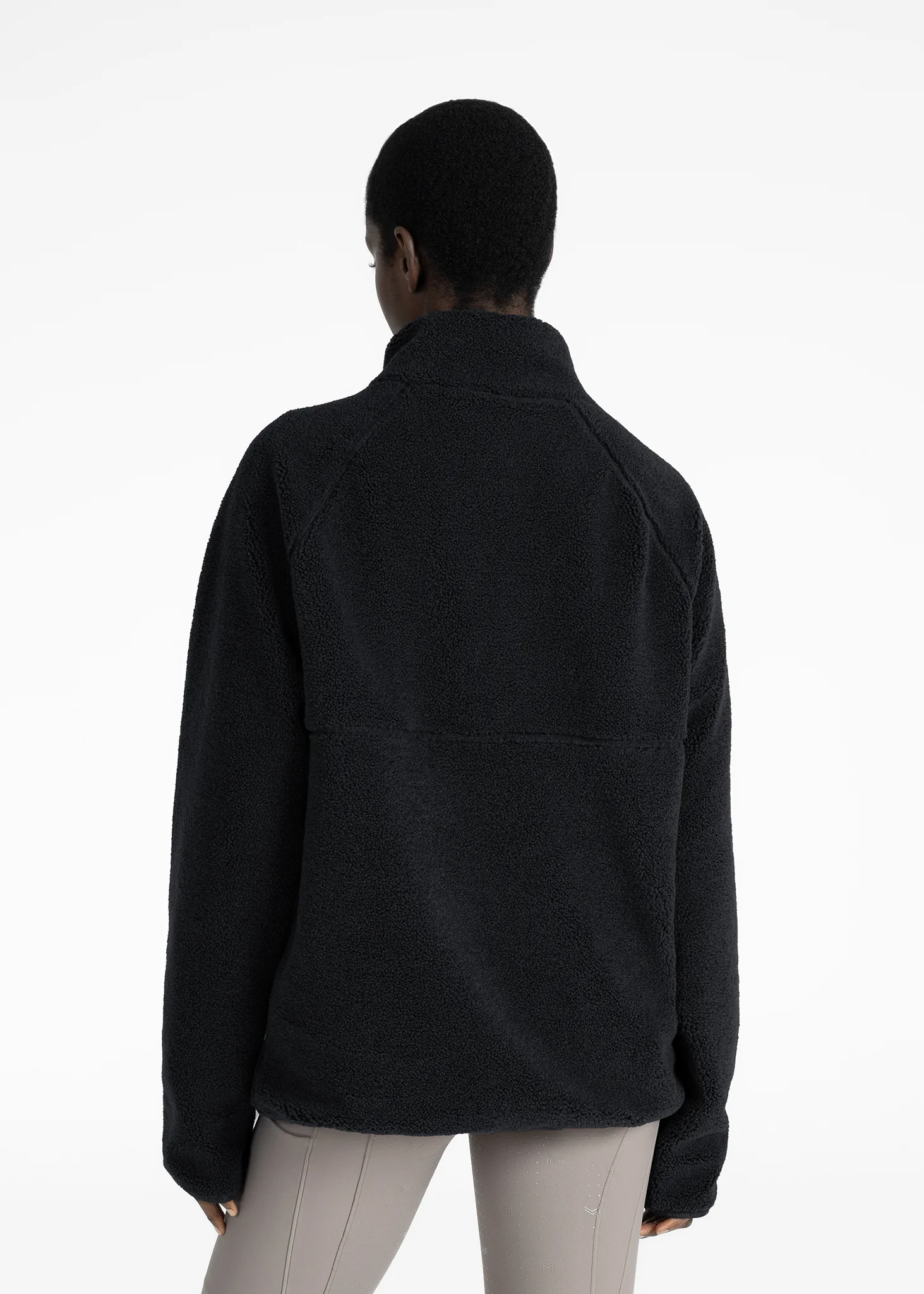 Women Clan Teddy Halfzip (Black) - Image 3